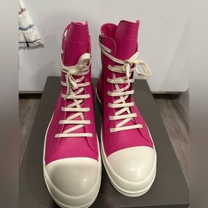 Rick Owens Mainline Leather Ramones High Hot Pink Size 43 43.5